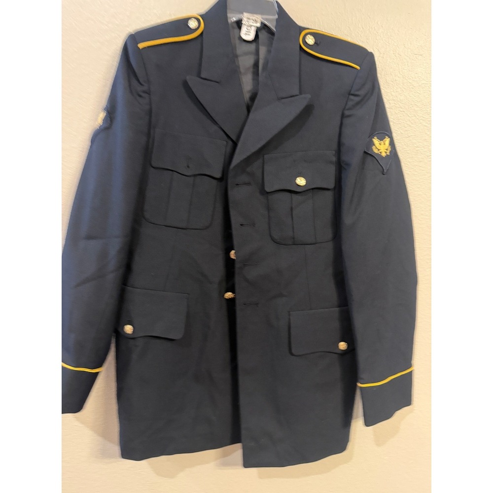 US Army mens Dress Blue Uniform Coat DeRossi & Son  E4 36L 8405-01-552-2861